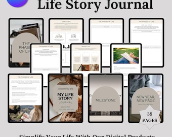Life Story Journal Template, Guided Memory Book (PDF format)