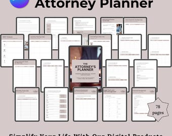 Attorney Practice Planner: Case Management, Client Tracker (Instant Download)