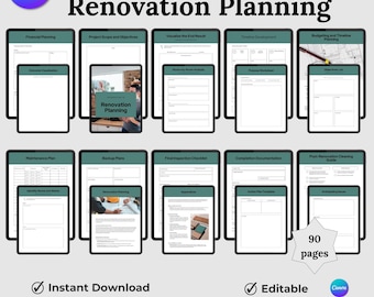 Renovation Planner, Project Management Tool, Budget Tracker Guide, Home Improvement Tracker, Financial Maintenance Tracker, Digital Download