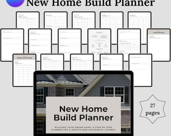New Home Build Planner, Construction Project Organizer (Printable PDF)