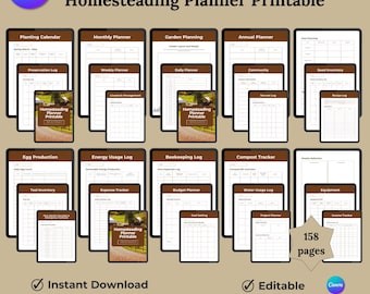 Homesteading Planner, Home Management and Garden Planning (Instant Download)