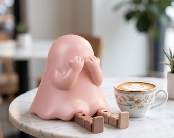 Spooky Decor | 3D Printed Ghost | Articulated Ghost Toy | Cute Ghost Gift | Fidget Toy | Articulated STL | Print in Place Ghost STL