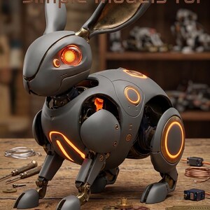 Easter Bunny STL File, Cute Robot Bunny 3D Print, Easter Egg Decor STL, Kawaii Rabbit OBJ, Commercial Use Digital Download