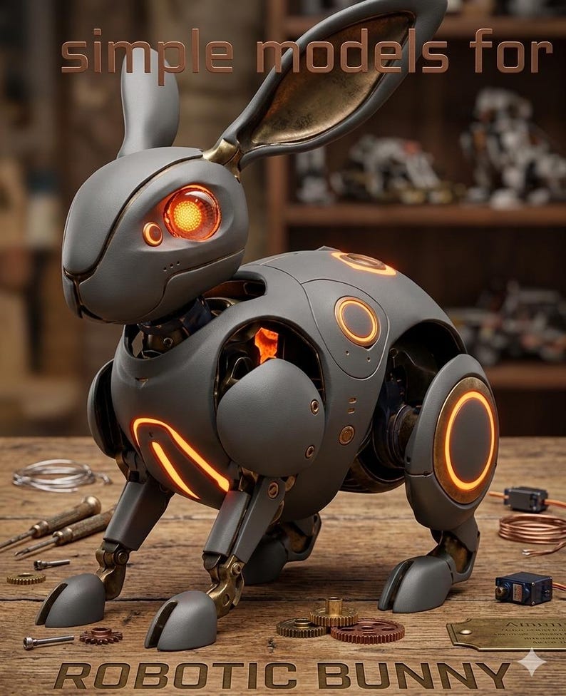 Easter Bunny STL File, Cute Robot Bunny 3D Print, Easter Egg Decor STL, Kawaii Rabbit OBJ, Commercial Use Digital Download