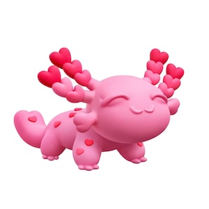 Valentine Axolotl STL | 3D Printable Love Creature