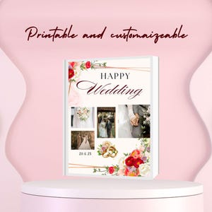 Tarjeta de aniversario de bodas personalizada, plantilla editable de Canva, descarga instantánea, imprimible, personalizable, invitación para fiesta de aniversario DIY
