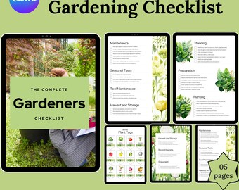 Gemüsegarten Planer, Pflanzanleitung, Gartencheckliste (Digitaler Download)