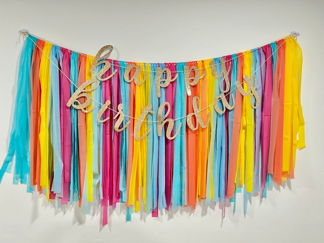 Happy Birthday Banner Fringe Backdrop Fringe Banner Etsy