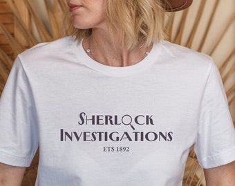 Camiseta de Sherlock Investigations, regalo para detectives amantes de la lectura