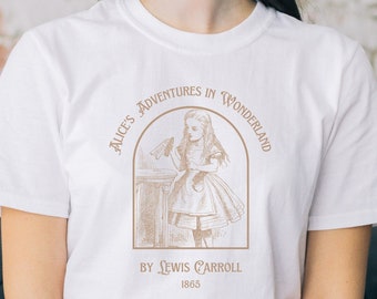 Chemise Alice au pays des merveilles, chemise Lewis Carroll, chemise de professeur d’anglais, tee-shirt bookish, chemise de bibliothécaire, cadeau pour les amateurs de livres, chemise Book Nerd