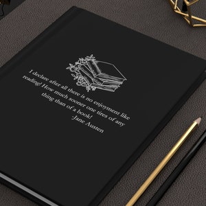 Jane Austen Journal, Jane Austen Quote, Book Lover Gift,, Bookish Notebook, Classic Literature, English Teacher Gift, Librarian Journal