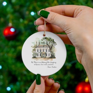 Jane Austen Gift, Jane Austen Christmas Ornament, Bookish Ornament, Classic Literature Gift for Readers, Jane Austen Gift Tag, Book Lovers