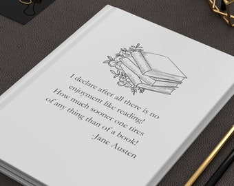 Jane Austen Quote Journal, Book Lover Gift, Hardback Notebook