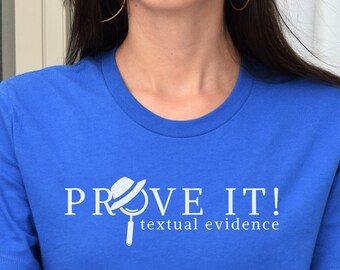 Camiseta divertida para profesor de inglés, camiseta de detective de pruebas textuales