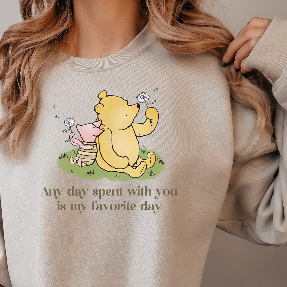 Book Nerd Sweater Classic Winnie The Pooh Sweatshirt, Vintage Pooh Bear Sweater, Gift For Readers, Aa Milne Quote, English Teacher Sweater, Book Lover Pooh Bear Sweater Unisex Style Animood