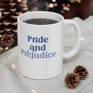 Pride and Prejudice Mug, Jane Austen Gift, Jane Austen Coffee Cup, Mr Darcy Mug, Bookish Cup, English Teacher Gift, Librarian Mug