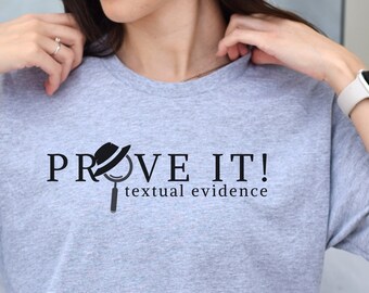 Camiseta para profesor de evidencia textual, regalo divertido para profesor de inglés