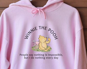Vintage hoodie Pooh en big: klassiek cadeau voor boekenliefhebber