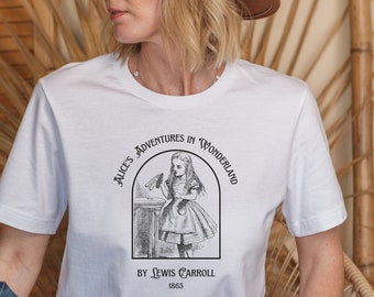 Chemise Alice au pays des merveilles, chemise Lewis Carroll, chemise de professeur d’anglais, tee-shirt bookish, chemise de bibliothécaire, cadeau pour les amateurs de livres, chemise Book Nerd