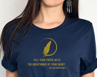 William Wordswertige Poetry Shirt : Ink Quill Writer's Tee