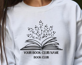 Sudadera personalizada para club de lectura, camiseta personalizada para club de lectura, jersey personalizado para club de lectura, camiseta para club de lectura con nombre personalizado, camiseta para amantes de los libros