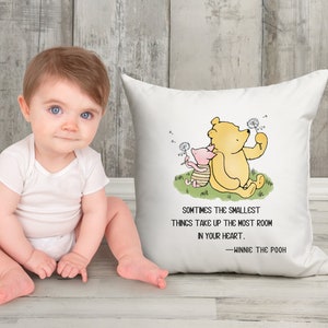 Classic Winnie the Pooh Pillow Baby Shower Gift, Vintage Pooh Bear Home Decor, Pooh Bear Nursery Decor, A.A. Milne quote, Retro Pooh Bear
