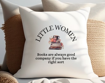 Regalo de mujercitas, almohada de mujercitas, decoración del hogar de Louisa May Alcott, regalo para profesores de inglés, regalo de bibliotecario, regalo para lectores