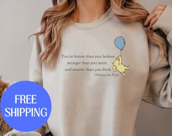 Vintage Winnie the Pooh Sweatshirt, Classic Pooh Bear Sweatshirt, A. A. Milne quotes, English Teacher Sweater, Bookish Shirt, Librarian Gift