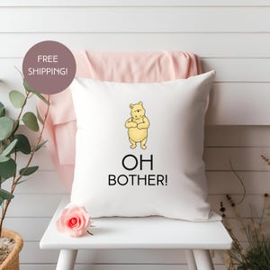 Classic Winnie the Pooh Pillow, Vintage Pooh Bear Home Decor, Pooh Bear Nursery Decor, Teacher Classroom Decor, Retro Pooh Bear Throw Pillow