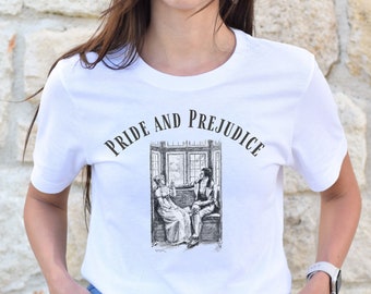 Jane Austen-presenter, Stolthet och fördom-skjorta, Jane Austen-skjorta, Mr Darcy-skjorta, litteraturskjorta, boklig gåva, bibliotekarie-tröja, Booktrovert