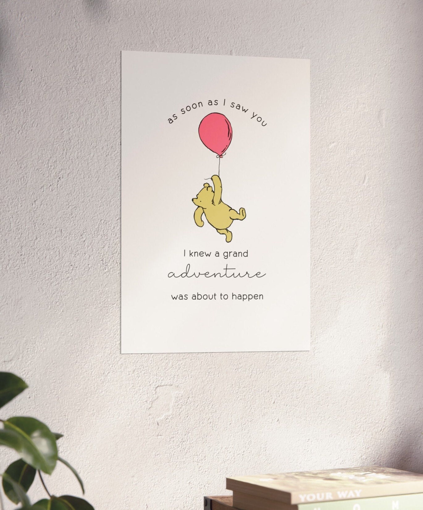 poohページ Vintage Winnie the Pooh Poster: Grand Adventure Quote, Nursery