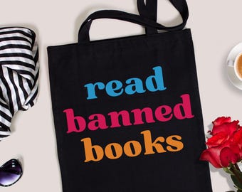 Sac fourre-tout en toile de coton Read Banned Books : cadeau littéraire
