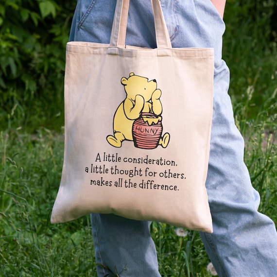 Vintage Winnie the Pooh Tragetasche klassische Pooh Bar Buchtasche AA Milne Tasche Est 1926 Bucherwurm Geschenk Englischlehrer Tote Bibliothekar Geschenk Etsy