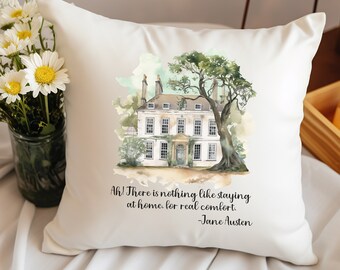 Jane Austen Gift, Jane Austen Quote, Jane Austen Reading Pillow, Bookish Gift, English Teacher, Librarian Home Decor, Book Lovers, Mr Darcy