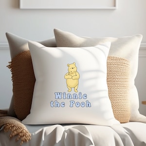 Vintage Winnie the Pooh Pillow, Classic Pooh Bear Bookish Pillow, Pooh Bear Nursery Decor, AA Milne Decor, English Teacher, Book Lover Gift