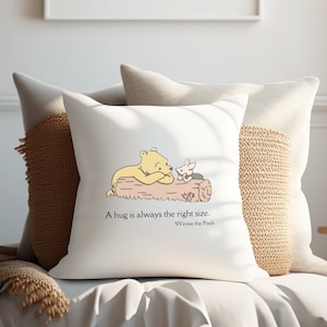 Vintage Winnie the Pooh Pillow, Pooh Bear Nursery Decor, Bookish Pillow, AA Milne Quote, Book lover pillow, Librarian and Teacher Gift