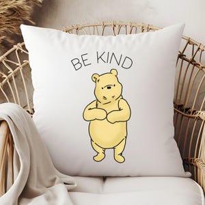 Classic Winnie the Pooh Pillow, Vintage Pooh Bear Home Decor, Pooh Bear Nursery Decor, Be Kind Classroom Decor, Retro Pooh Bear Throw Pillow