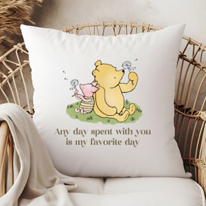 Classic Winnie the Pooh Nursery Decor, Vintage Winnie the Pooh Nursery Pillow, AA Milne Quote Home Decor, Gift for Baby Shower, Baby Gift