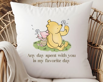 Classic Winnie the Pooh Nursery Decor, Vintage Winnie the Pooh Nursery Pillow, AA Milne Quote Home Decor, Gift for Baby Shower, Baby Gift