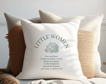 Little Women Gift, Little Women Pillow, Louisa May Alcott Home Decor, Gift for English Teachers, Librarian Gift, Gift for Readers