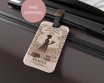 Personalized Jane Austen Luggage Tag, Jane Austen Gifts, Pride and Prejudice Gift, English Teacher Gift, Retired Librarian Vacation Gift