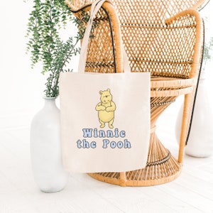 Classic Winnie the Pooh Tote Bag, Vintage Pooh Bear Book Bag, AA Milne Bag, Est 1926, Bookish Gift, English Teacher Tote, Librarian Gift