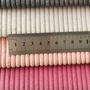 SAMPLE PIECES of Ribbed Corduroy Velvet Upholstery Fabric, Velvet Corduroy Fabric Swatches For Sofa & Couch, Non Stretch Velvet Fabric