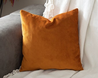 VELVET TERRACOTTA Pillow, Velvet Body Pillow, Any Size Velvet Ottoman Pillow, Solid Velvet Cushion, Only Cover, Velvet Pilloe Shams Case