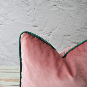 CUSTOMIZE Piping & Primay Color, Blush Pink Solid Velvet Throw Pillow, Decorative Velvet Cushion Case, Velvet Pillow 16x24, Accent Pillow