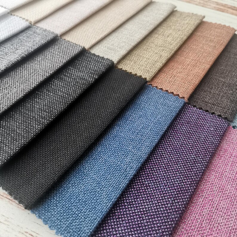 Texture Linen Samples Linen Textured Upholstery Fabric Sample Pieces, Solid Linen Swatchbook ...