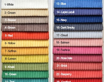 Wide Wale Corduroy Upholstery Fabric by the Yard, Heavy Duty Velvet Ribbed Fabric for Sofa Cushion Couch Chair Pillow, Premium Velvet Fabric