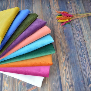 Luxury Solid Velvet Upholstery Fabric by Yard - DIY Projects, 55" Wide Soft Durable Fabric for Pillows, Curtains, Furniture - 26 Colors