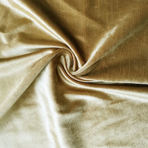 Shiny Metallic Gold Velvet Fabric By the Yard, Gold Non Stretch Velvet, Velvet Gold Upholstery Fabric, Plain Gold Solid Velvet Fabric