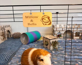 Gepersonaliseerde kerstkaart cavia - standaard of formaldehydevrij multiplex | Op maat Met verf op waterbasis en diervriendelijk.